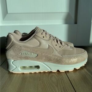 Nike Air Max 90 Leather Glitter Rose Sneakers
